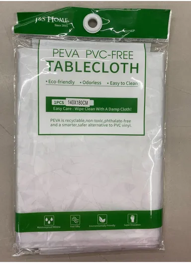 Waterproof &amp; Easy To Wash PEVA Tablecloth For Dining Table (L140 x W180)cm- Transparent 