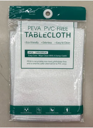 Waterproof &amp; Easy To Wash PEVA Tablecloth For Dining Table (L140 x W180)cm- Transparent