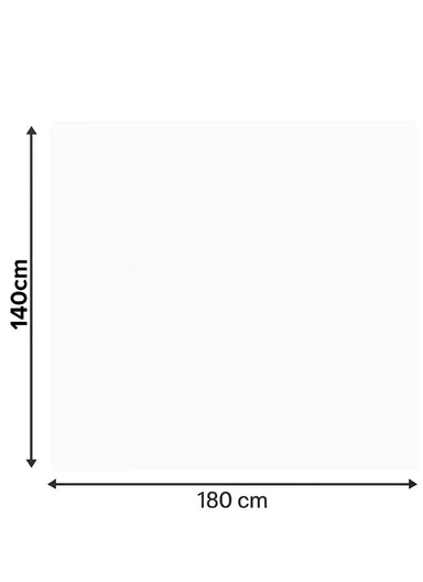 Waterproof &amp; Easy To Wash PEVA Tablecloth For Dining Table (L140 x W180)cm- White