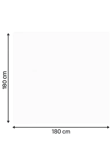 Waterproof &amp; Easy To Wash PEVA Tablecloth For Dining Table (L180 x W180)cm- White