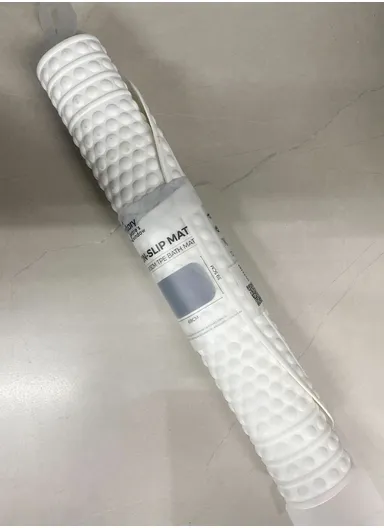 69x39cm Anti Bacterial Oval TPE Mat With Anti Slip Suction Cups for Bathroom Floor - White