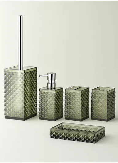 5 Pcs Acrylic Luxurious Bathroom Accessories Set JS5001 - Olive