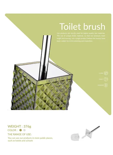 5 Pcs Acrylic Luxurious Bathroom Accessories Set JS5001 - Olive