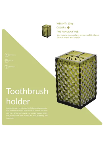 5 Pcs Acrylic Luxurious Bathroom Accessories Set JS5001 - Olive