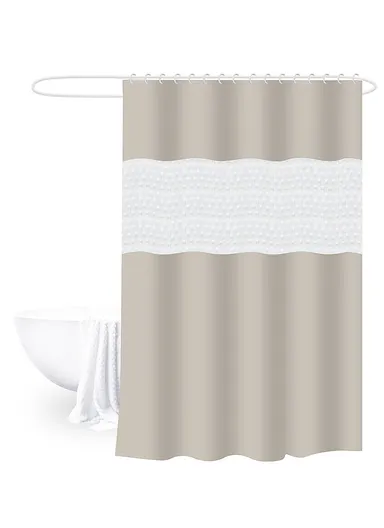 180x180cm EVA+PE 3D Leaf Pattern Shower Curtain For Bathrooms - Beige