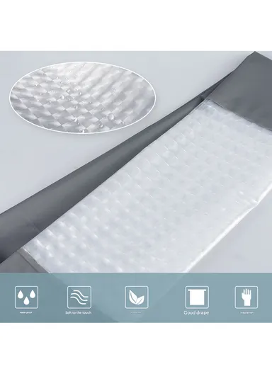 180x180cm EVA+PE 3D Leaf Pattern Shower Curtain For Bathrooms - Beige