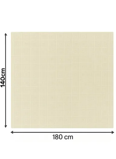 Waterproof &amp; Easy To Wash PEVA Tablecloth For Dining Table (L140 x W180)cm- Beige