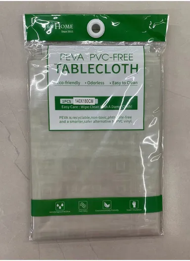 Waterproof &amp; Easy To Wash PEVA Tablecloth For Dining Table (L140 x W180)cm- Beige