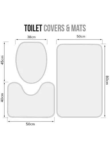 4Pcs Bathroom Set With Hooks, Shower Curtain, Toilet Rugs &amp; Bath Mat - Style 6