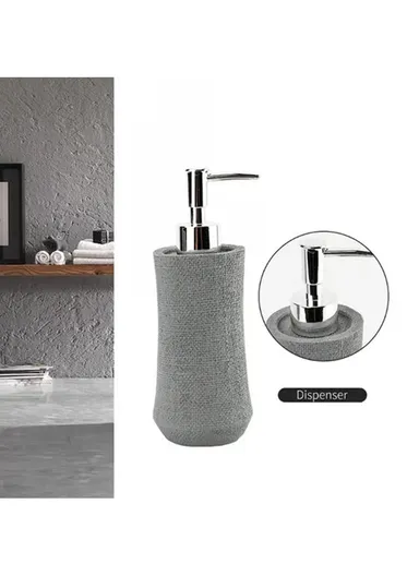 4Pcs Countertop Organizing Resin Bathroom Accessories Set - Grey