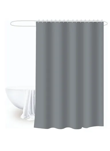 180x180cm EVA+PE Solid Color Shower Curtain For Bathrooms - Grey