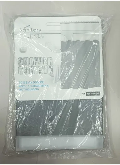 180x180cm EVA+PE 3D Leaf Pattern Shower Curtain For Bathrooms - Grey &amp; White