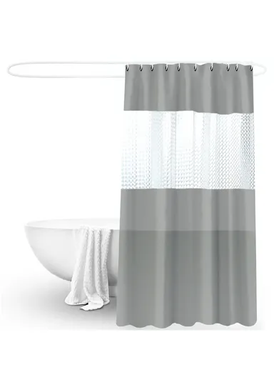 180x200cm EVA+PE 3D Leaf Pattern Shower Curtain For Bathrooms - Grey