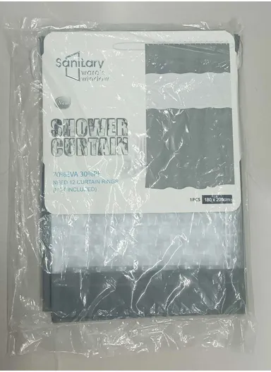 180x200cm EVA+PE 3D Leaf Pattern Shower Curtain For Bathrooms - Grey