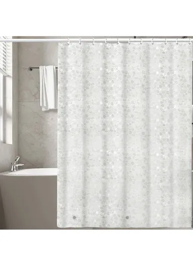 180x180cm EVA+PE 3D Gravel Embossed Design Shower Curtain For Bathrooms - Grey