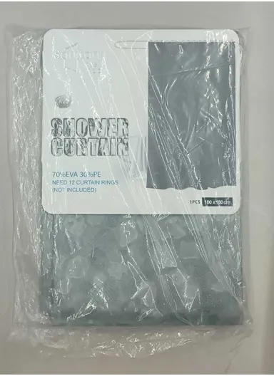 180x180cm EVA+PE 3D Gravel Embossed Design Shower Curtain For Bathrooms - Grey