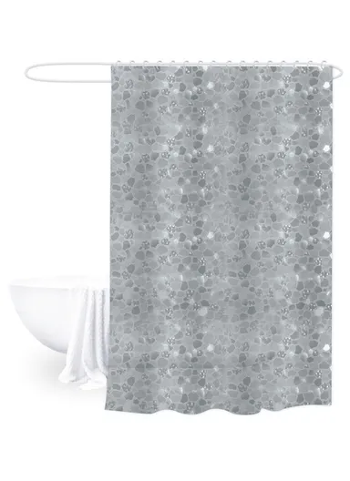 180x180cm EVA+PE 3D Gravel Embossed Design Shower Curtain For Bathrooms - Grey