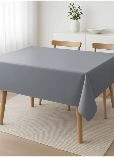 Waterproof &amp; Easy To Wash PEVA Tablecloth For Dining Table (L180 x W180)cm- Grey