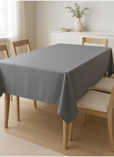 Waterproof &amp; Easy To Wash PEVA Tablecloth For Dining Table (L180 x W240)cm- Grey