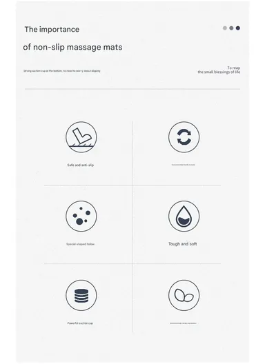 69x40cm Rubber Bath Shower Mat Anti-slip Drainage Floor Bathroom Stall Rug With Drain Hole - Grey