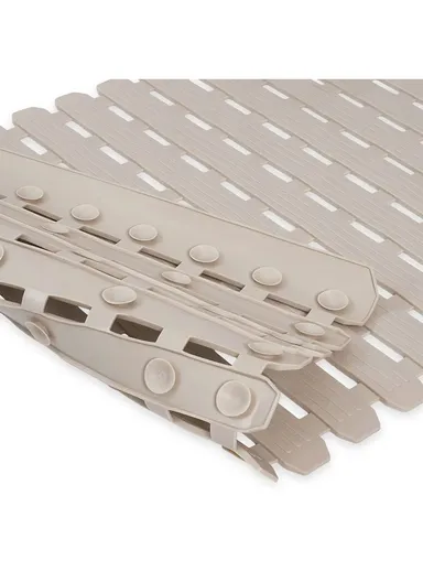 69x40cm Rubber Bath Shower Mat Anti-slip Drainage Floor Bathroom Stall Rug With Drain Hole - Grey