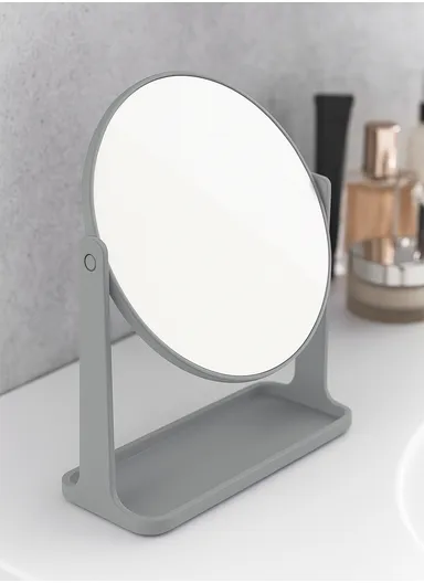 360° Rotation Round Makeup Mirror With Angle Adjustable - Grey