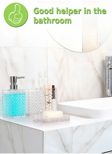 5 Pcs Acrylic Luxurious Bathroom Accessories Set JS5001 - Aqua Blue