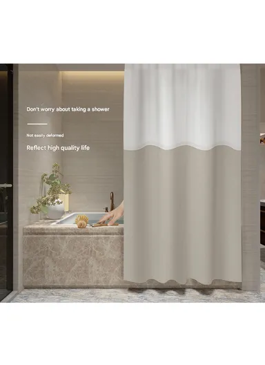 180x180cm EVA+PE Shower Curtain with Scalloped White Top For Bathrooms - Dark Green