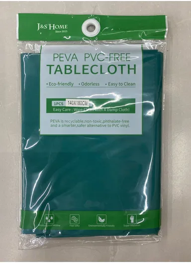 Waterproof &amp; Easy To Wash PEVA Tablecloth For Dining Table (L140 x W180)cm- Aqua Blue