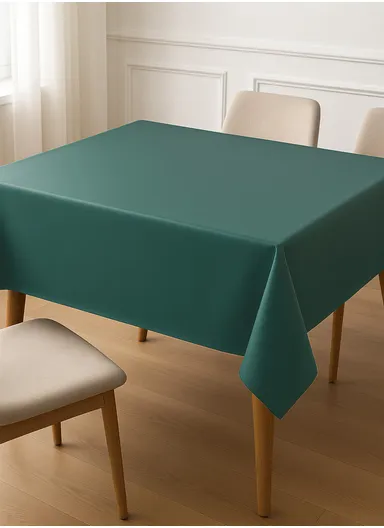 Waterproof &amp; Easy To Wash PEVA Tablecloth For Dining Table (L180 x W180)cm- Aqua Blue