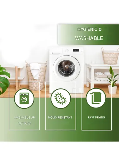 69x35cm Anti Bacterial Oval PVC Mat With Stone Pattern Design &amp; Anti Slip Suction Cups for Bathroom Floor - Green