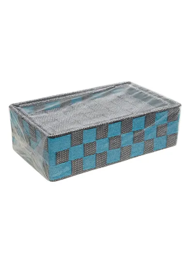 3 Pcs Woven Storage Basket Set, Multi-Size Organizing Bins for Bathroom or Bedroom - Turquoise
