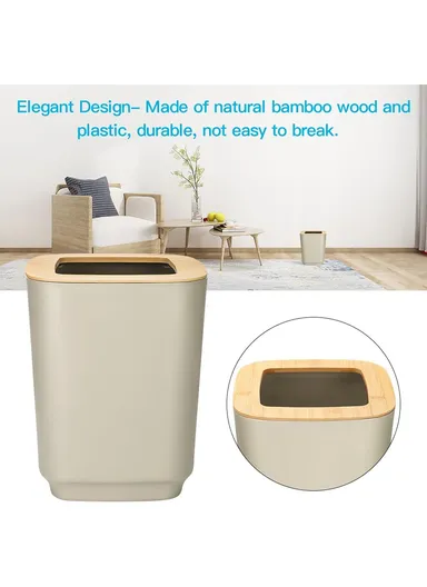 6 Pcs ABS Luxurious Bathroom Accessories Set With Bamboo Lid 7002 - Burgundy