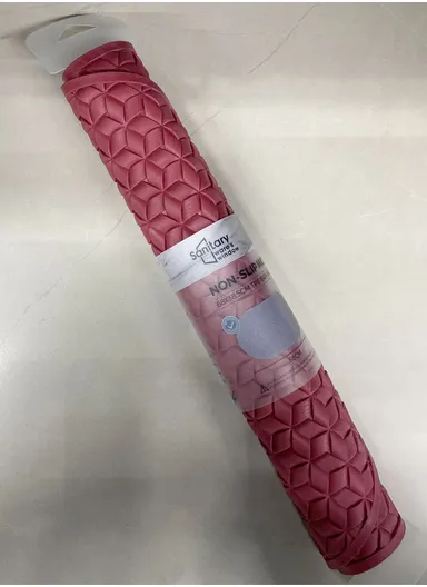 68x38cm Anti Bacterial Oval TPE Mat With Anti Slip Suction Cups for Bathroom Floor - Burgundy