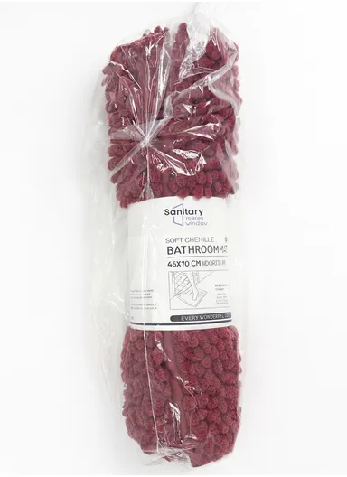 45x70 cm Chenille Bathroom Rug Mat, Thick &amp; thin, Absorbent Bath Rug Non-Slip Soft Plush Shaggy Bath Carpet Machine Wash Mats - Burgundy