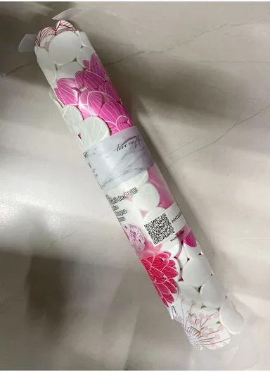 69x35cm Anti Bacterial Oval PVC Mat With Stone Pattern Design &amp; Anti Slip Suction Cups for Bathroom Floor - Hydrange