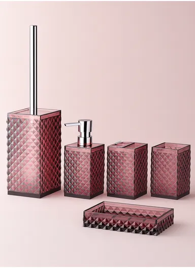 5 Pcs Acrylic Luxurious Bathroom Accessories Set JS5001 - Pink