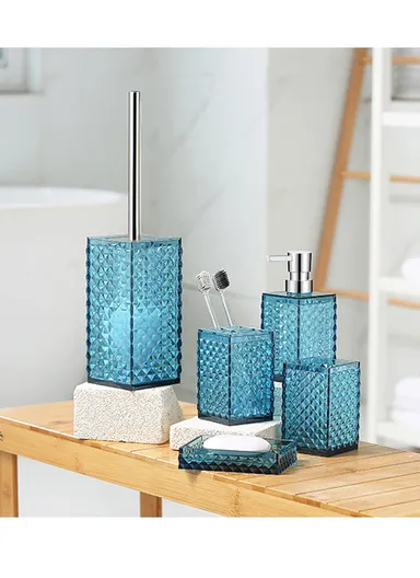 5 Pcs Acrylic Luxurious Bathroom Accessories Set JS5001 - Pink