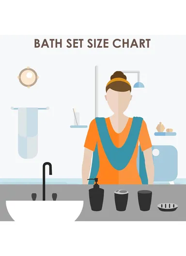 6 Pcs ABS Luxurious Bathroom Accessories Set With Bamboo Cover 7002 - Pink