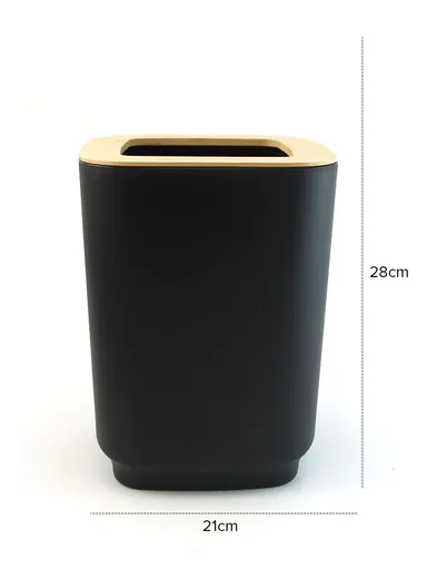 6 Pcs ABS Luxurious Bathroom Accessories Set With Bamboo Cover 7002 - Pink