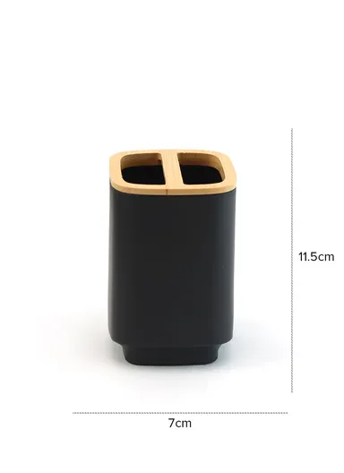 6 Pcs ABS Luxurious Bathroom Accessories Set With Bamboo Cover 7002 - Pink