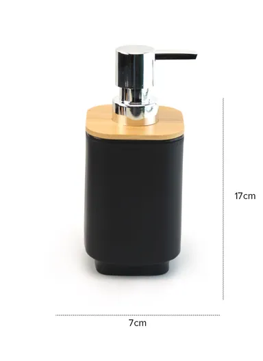 6 Pcs ABS Luxurious Bathroom Accessories Set With Bamboo Cover 7002 - Pink