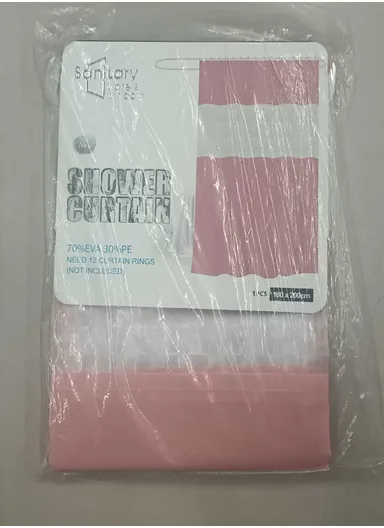 180x200cm EVA+PE 3D Leaf Pattern Shower Curtain For Bathrooms - Light Pink