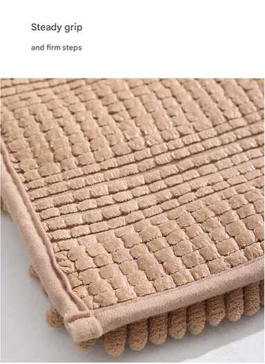 45x70 cm Chenille Bathroom Rug Mat, Thick &amp; thin, Absorbent Bath Rug Non-Slip Soft Plush Shaggy Bath Carpet Machine Wash Mats - Light Pink