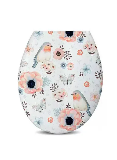 4Pcs Bathroom Set With Hooks, Shower Curtain, Toilet Rugs &amp; Bath Mat - Style 7