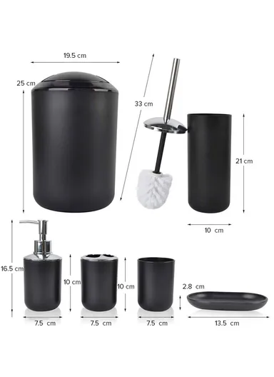 6 Pcs ABS Luxurious Bathroom Accessories Set JS-8033 - Aqua Blue