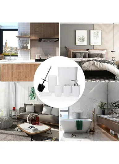 6 Pcs ABS Luxurious Bathroom Accessories Set 7001 - Aqua Blue