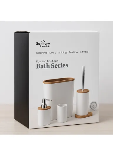 6 Pcs ABS Luxurious Bathroom Accessories Set 7001 - Aqua Blue