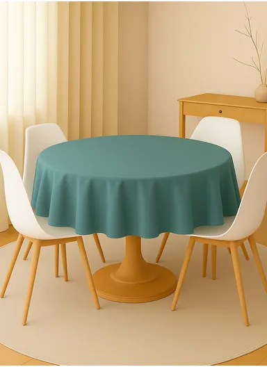 Waterproof &amp; Easy To Wash PEVA Tablecloth For Dining Table (L180 x W180)cm- Light Blue