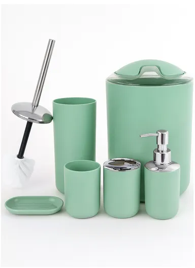 6 Pcs ABS Luxurious Bathroom Accessories Set JS-8033 - Green